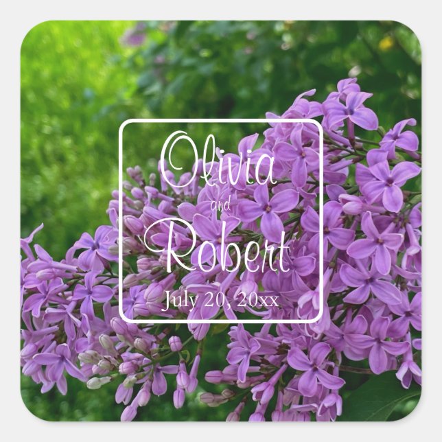 Sticker Carré Mariage Lilac (Devant)