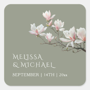Sticker Carré Mariage Magnolia Beaux-Arts