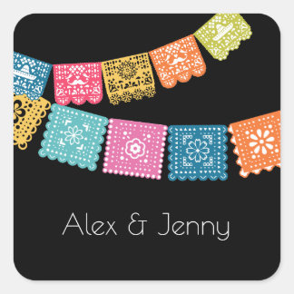 Sticker Carré Mariage - Mariage Papel Picado Mariage Faveur