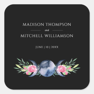 Sticker Carré Mariage métaphysique floral de rose de phase de lu
