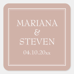 Sticker Carré Mariage minimaliste rose moderne