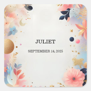 Sticker Carré Mariage Paillettes Ombré Pastel Brillante Glamour