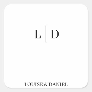 Sticker Carré Mariage personnalisé minimal et simple
