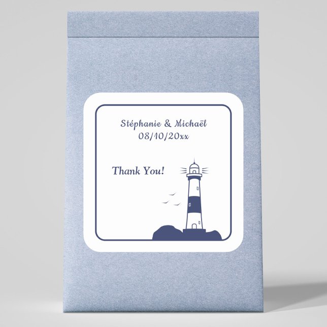 Sticker Carré Mariage phare (Lighthouse Wedding Sticker)