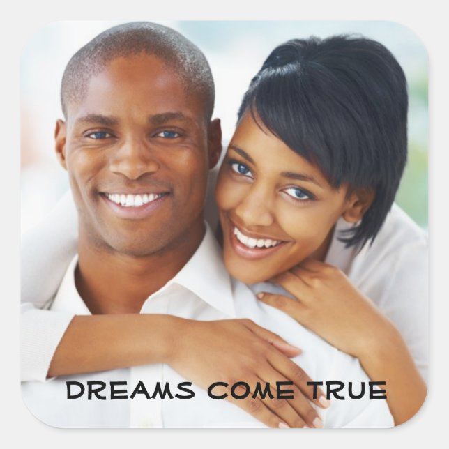 Sticker Carré Mariage photo Fête des mariées Fiançailles moderne (Devant)