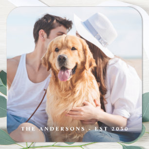 Sticker Carré Mariage photo personnalisé