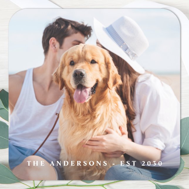 Sticker Carré Mariage photo personnalisé (Créateur téléchargé)