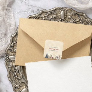 Sticker Carré Mariage romantique d'hiver