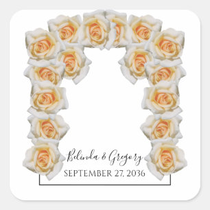 Sticker Carré Mariage Rose orange
