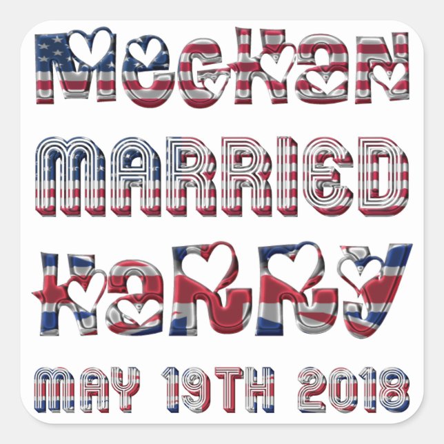 Sticker Carré Mariage royal Meghan Markle Prince Harry (Devant)