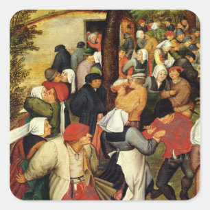 Sticker Carré Mariage rustique, détail des gens qui dansent