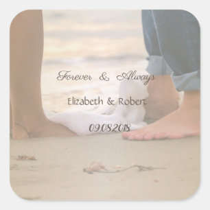 Sticker Carré Mariage sur la plage, pieds