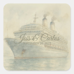 Sticker Carré Mariage sur mesure destination croisière