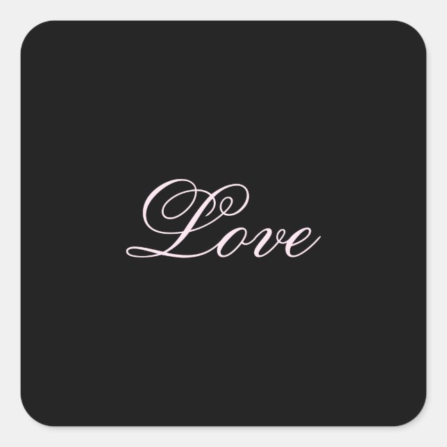 Sticker Carré Mariage tendance Love Calligraphie Script noir (Devant)