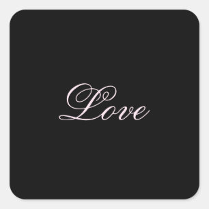 Sticker Carré Mariage tendance Love Calligraphie Script noir