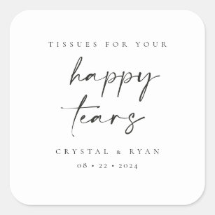 Sticker Carré Mariage Tissu Minimal Favoriser Happy Tears Sticke