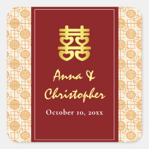 Sticker Carré Mariage traditionnel chinois peranakan
