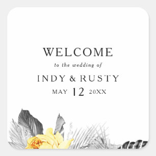 Sticker Carré Mariage Tropical Moderne