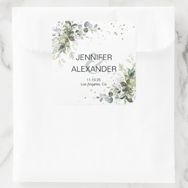 Sticker Carré Mariage verdoyant (Sac)