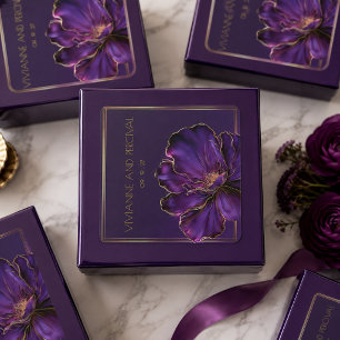 Sticker Carré Mariage Violet Pourpre Lumineux Moderne 