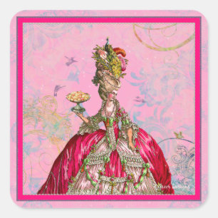 Sticker Carré Marie Antoinette Qu'ils mangent du gâteau et du p
