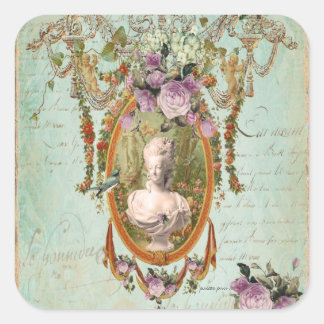 Sticker Carré Marie Antoinette Versailles Jardins antiques