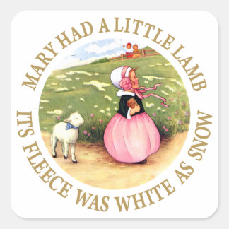 Sticker Carré Marie avait un petit agneau
