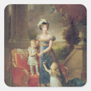 Sticker Carré Marie-Caroline de Bourbon avec ses Enfants