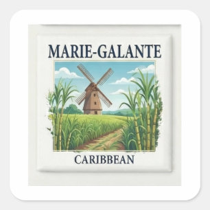 Sticker Carré Marie-Galante Guadeloupe Caribbean Windmill Tile