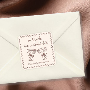 Sticker Carré Mariée Dans Un Bachelorette Tini Bit Espresso Mart