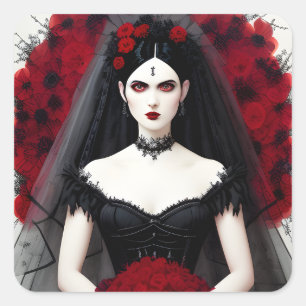 Sticker Carré Mariée gothique