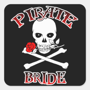 Sticker Carré Mariée pirate