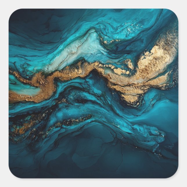 Sticker Carré Marine abstraite  (Devant)