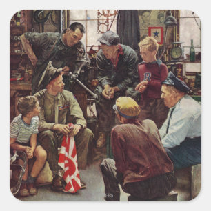 Sticker Carré Marine de retours au pays