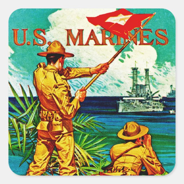 Sticker Carré Marines américains ~ Signal Flag (Devant)