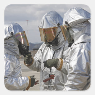 Sticker Carré Marines de sapeur-pompier de délivrance d'avions