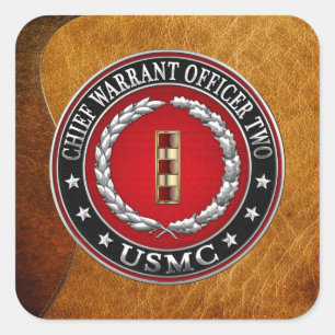 Sticker Carré Marines des États-Unis : Adjudant-chef no 2 de l'U