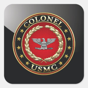 Sticker Carré Marines des États-Unis : Colonel (USMC Col) [3D]