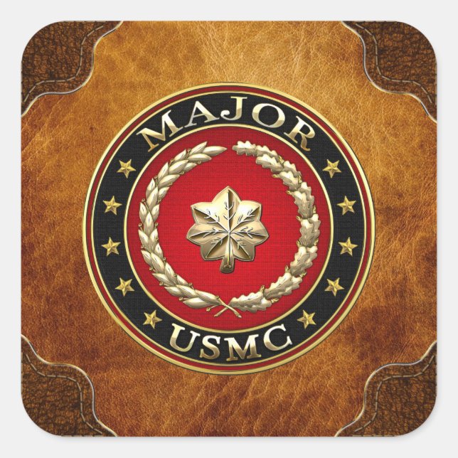 Sticker Carré Marines des États-Unis : Major (major de l'USMC) [ (Devant)