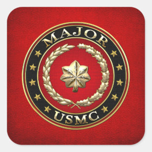 Sticker Carré Marines des États-Unis : Major (major de l'USMC) [