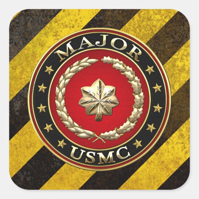 Sticker Carré Marines des États-Unis : Major (major de l'USMC) [ (Devant)