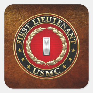 Sticker Carré Marines des États-Unis : Premier lieutenant (USMC 