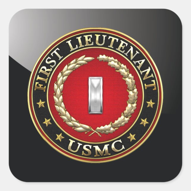 Sticker Carré Marines des États-Unis : Premier lieutenant (USMC  (Devant)