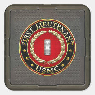 Sticker Carré Marines des États-Unis : Premier lieutenant (USMC