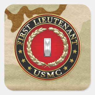 Sticker Carré Marines des États-Unis : Premier lieutenant (USMC