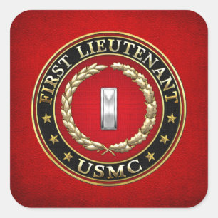 Sticker Carré Marines des États-Unis : Premier lieutenant (USMC
