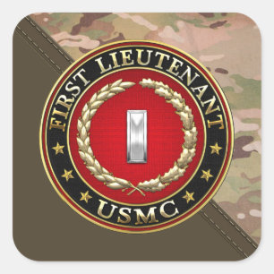 Sticker Carré Marines des États-Unis : Premier lieutenant (USMC