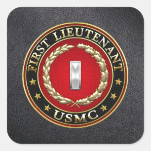 Sticker Carré Marines des États-Unis : Premier lieutenant (USMC 