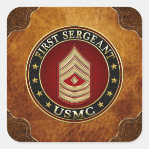 Sticker Carré Marines des États-Unis : Premier sergent (USMC 1er