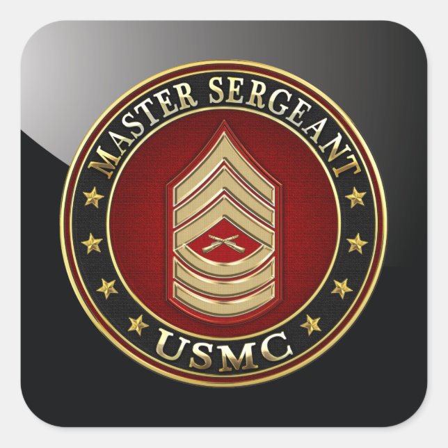 Sticker Carré Marines des États-Unis : Sergent-maître (USMC MSgt (Devant)